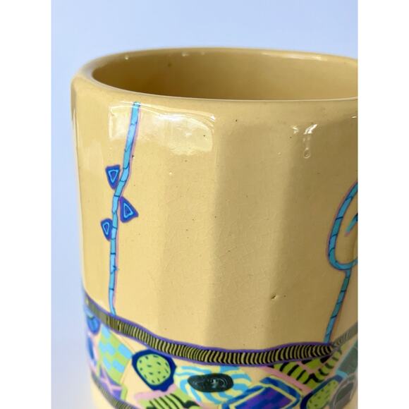 Vintage Pottery Vase Nerikome Porcelain Mug By Sungyong Chung Ginkgo Studios - Picture 5 of 5